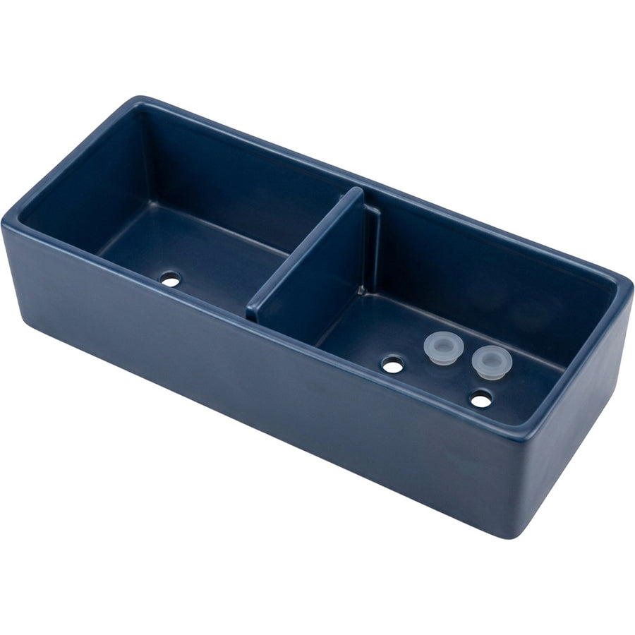 Slopt Divided Rectangular Ceramic Trough Planter 36 cm Ink Blue