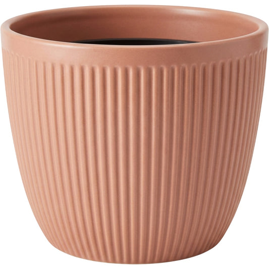 Slopt Ribbed Ceramic Plant Pot Terracotta 5 in