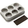Slopt Six-Well Ceramic Planter Tray 32 cm Pale Gray - Product view